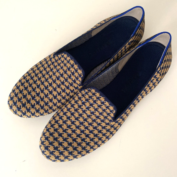 ROTHY'S Sapphire Camel Houndstooth Loafer Flat Slip On Round Toe Brown Blue 12 - Picture 4 of 10